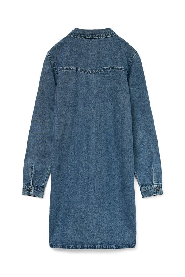 Vero Moda Vestido jeans curto de manga comprida Azul