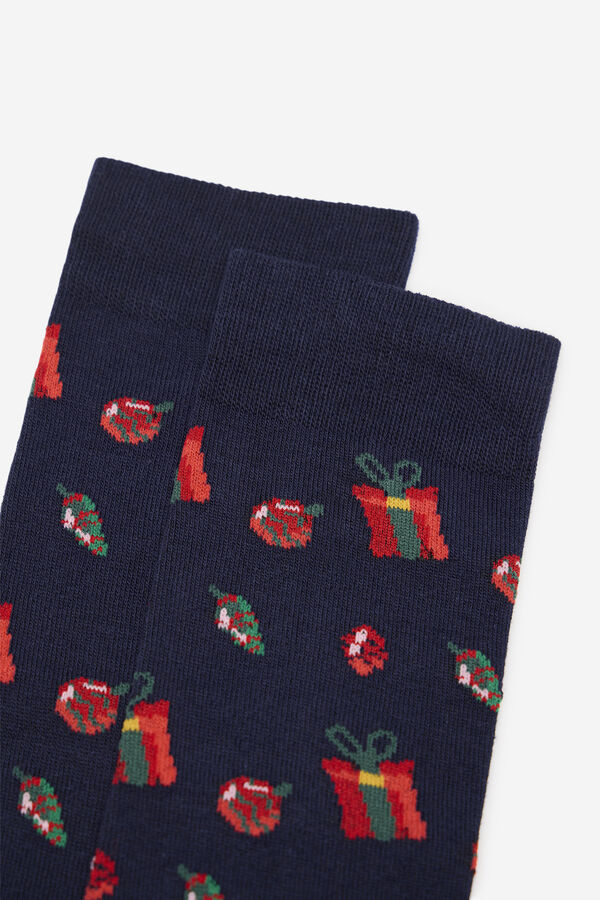 Cortefiel Motif socks gift box Navy