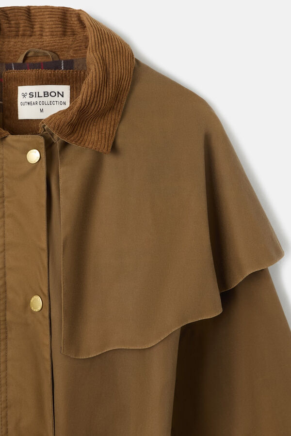 Silbon Long waxed parka Beige