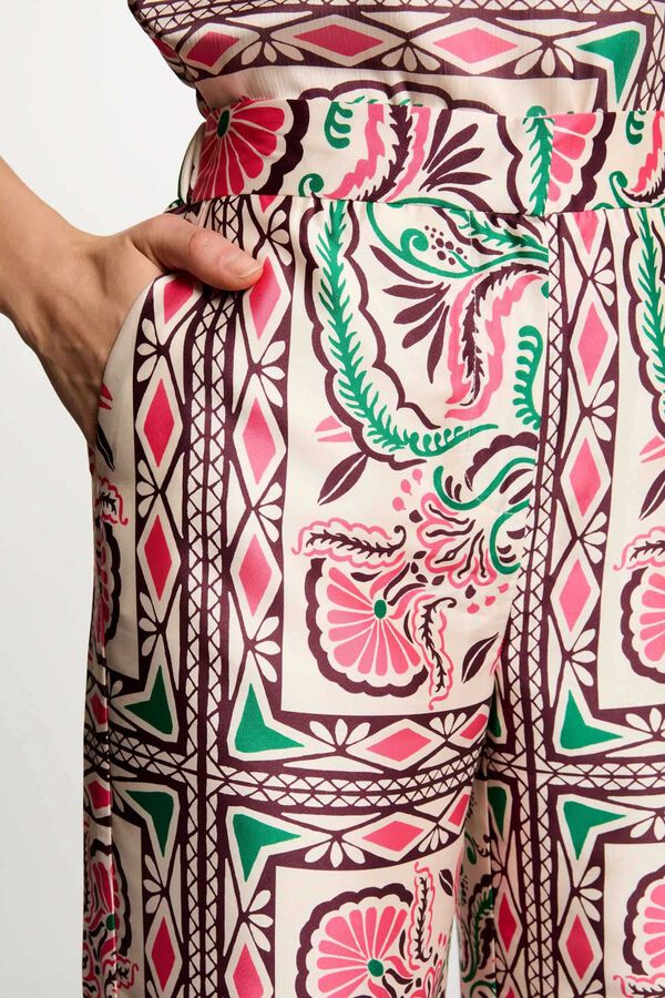 Morgan Cal&ccedil;a larga acetinada Multicolorido