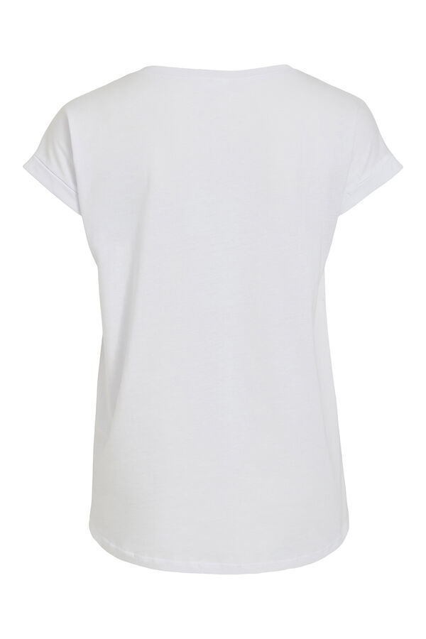Cortefiel Camiseta de manga corta algodón Blanco