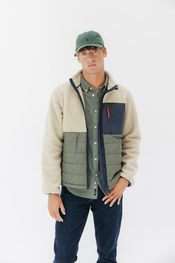 elPulpo Casaco combinada de nylon e borrego Tostado