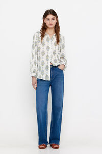 Cortefiel Sustainable cotton shirt Printed white