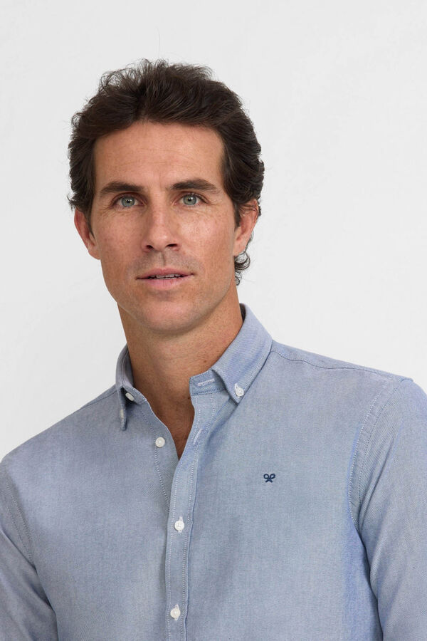 Silbon Raquete de camisa esportiva Oxford Azul