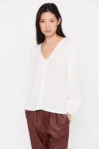 Cortefiel Lace trim comfort blouse White