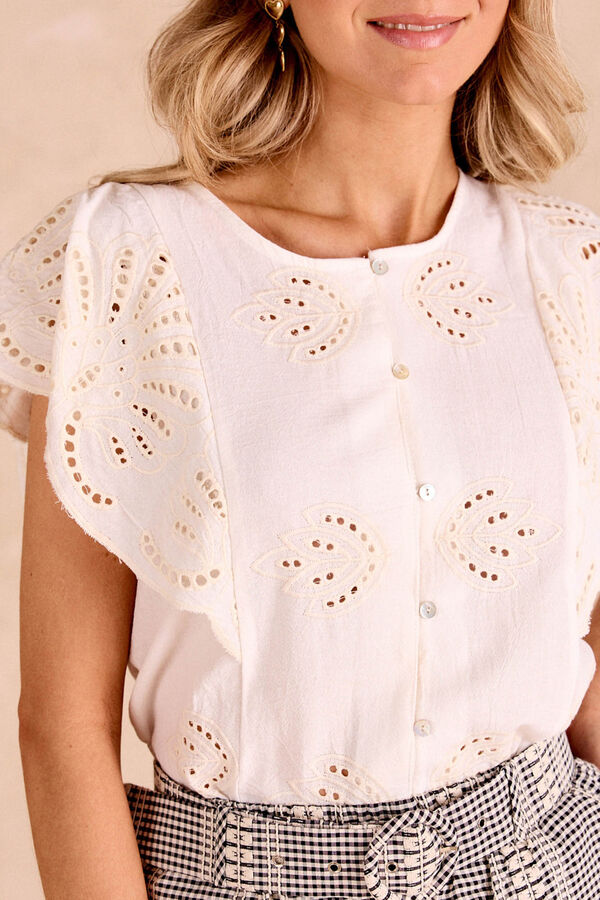 Polín Et Moi Camisa bordada Giulianna Ecru