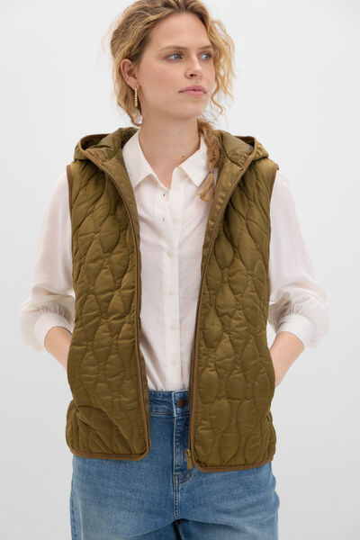 Cortefiel Ultra-fine quilted gilet Kaki