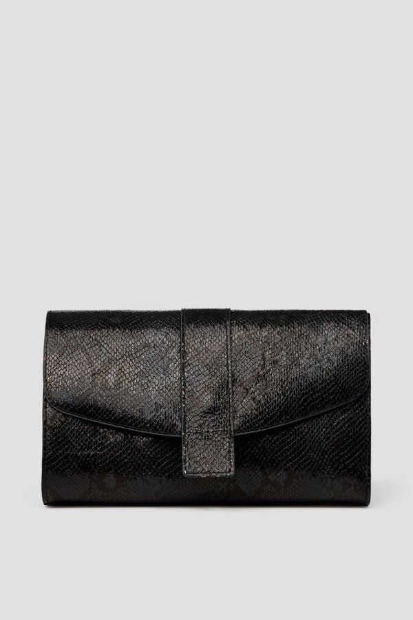 Cortefiel Textured crossbody bag Black