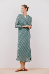 Cortefiel Vestido estampado fluido