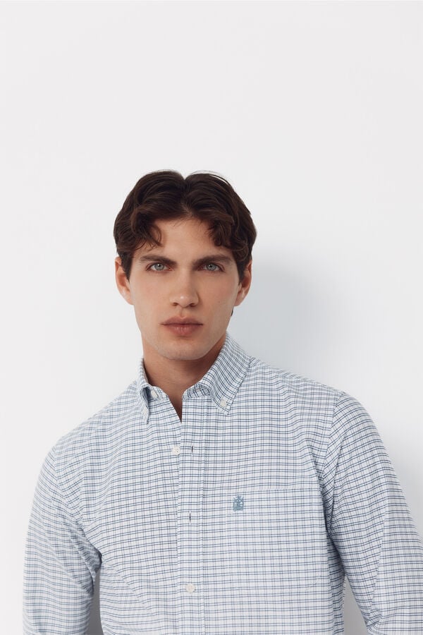 Cortefiel Camisa oxford cuadros Azul oscuro