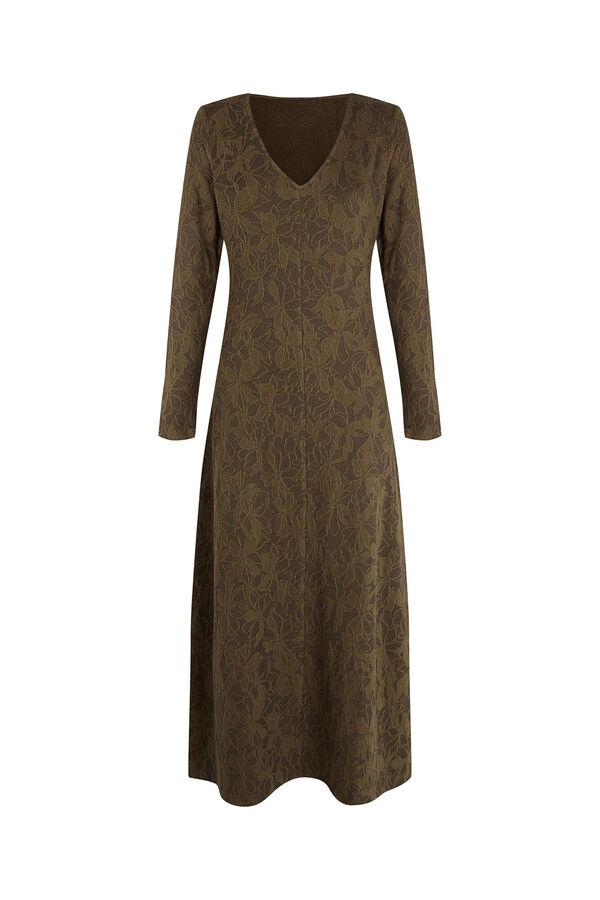 Cortefiel Jacquard dress Kaki