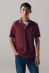 Cortefiel Coolmax® jacquard neck polo shirt Purple