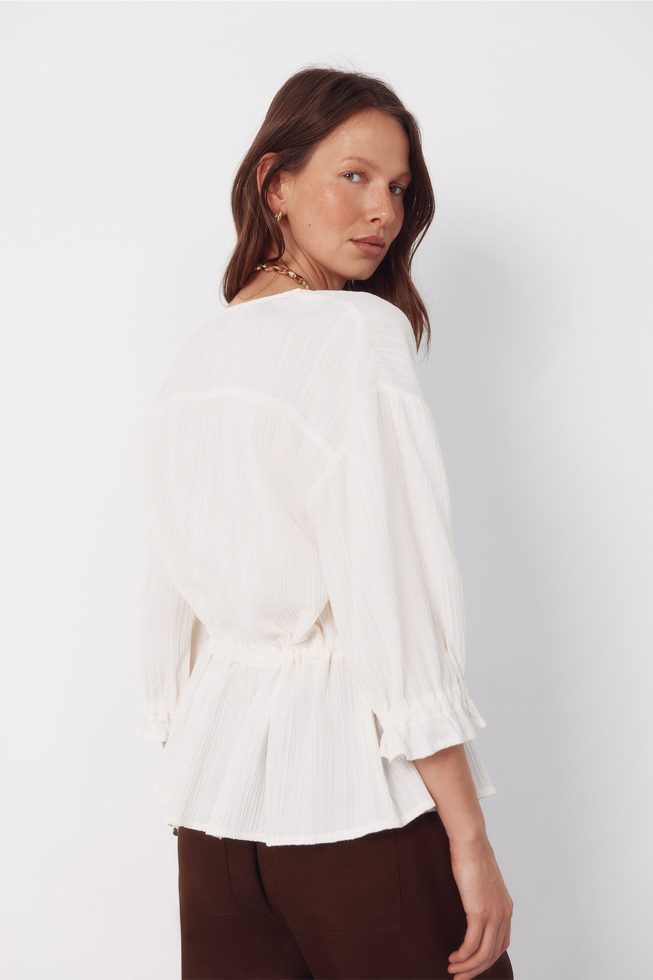 Drawstring blouse | Women's blouses | Cortefiel