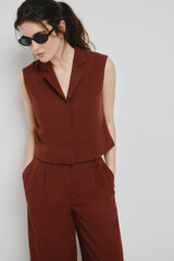 Vero Moda Chaleco de vestir Marr&oacute;n