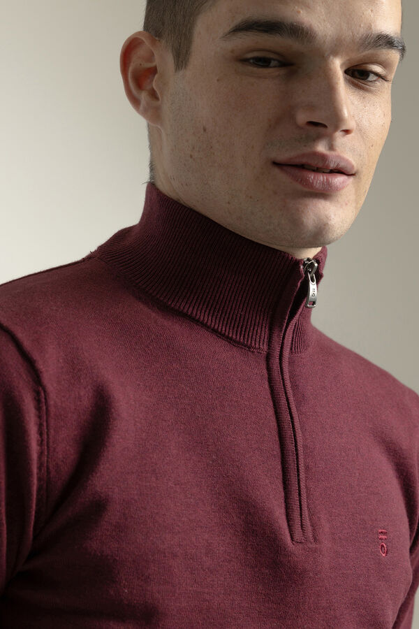 PuroEGO Suéter com fecho-éclair e gola falsa Granada