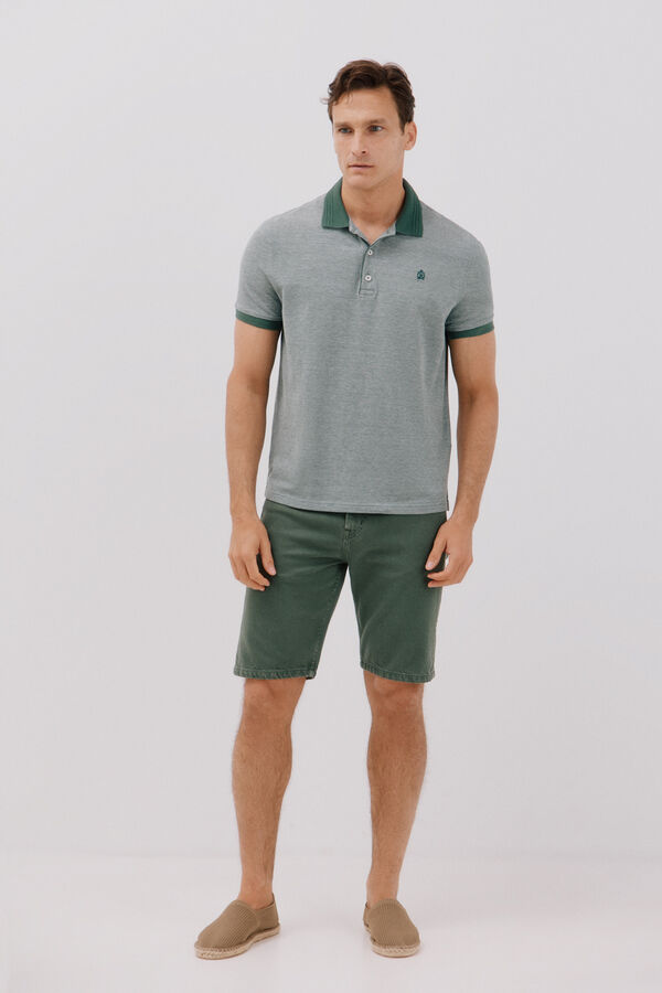 Cortefiel Oxford polo shirt Green