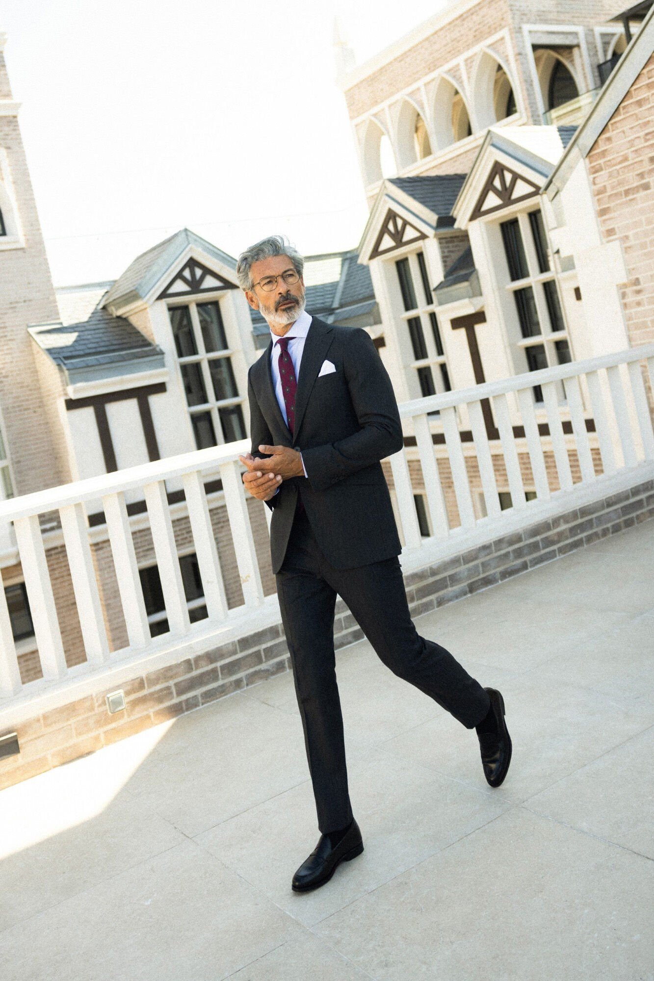 Silbon Cal&ccedil;a cl&aacute;ssicas de terno em espinha de espiga