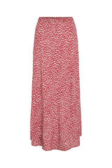 Vila Saia midi estampada em viscose Vermelho