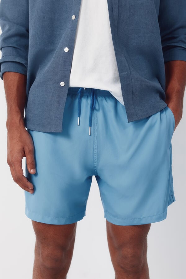 Cortefiel Plain basic swimwear Blue