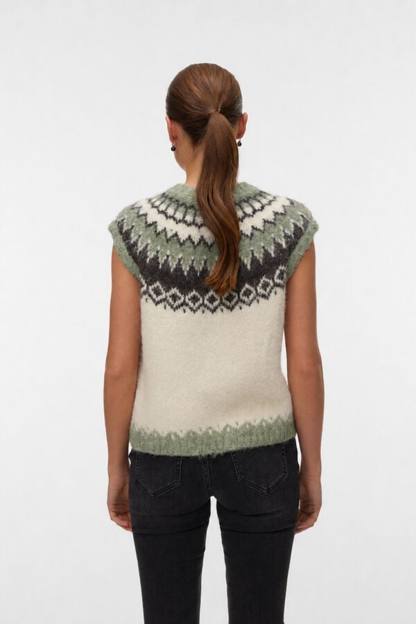 Vero Moda Greca knit gilet Dark green