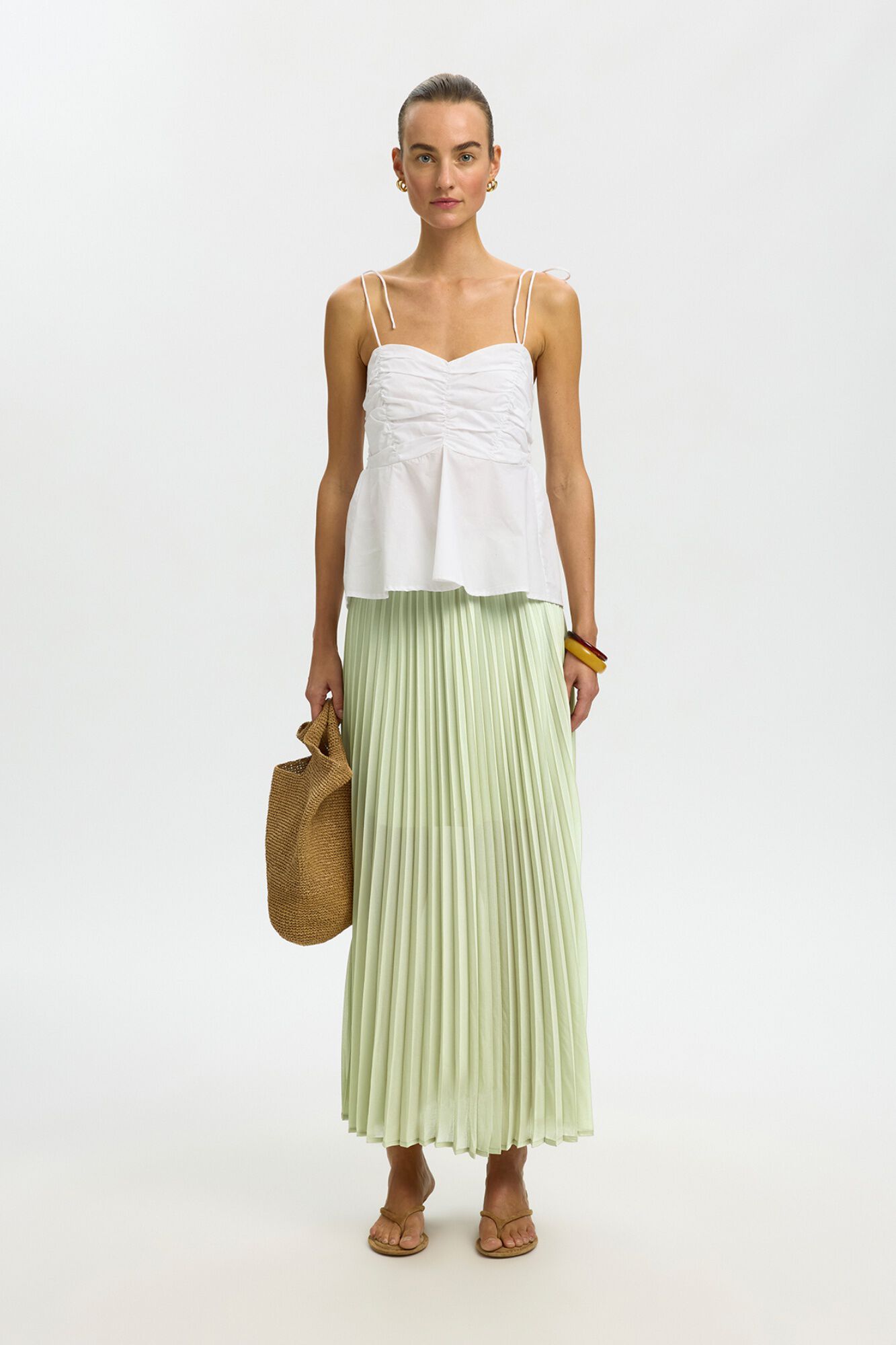 Selected Pleated long skirt