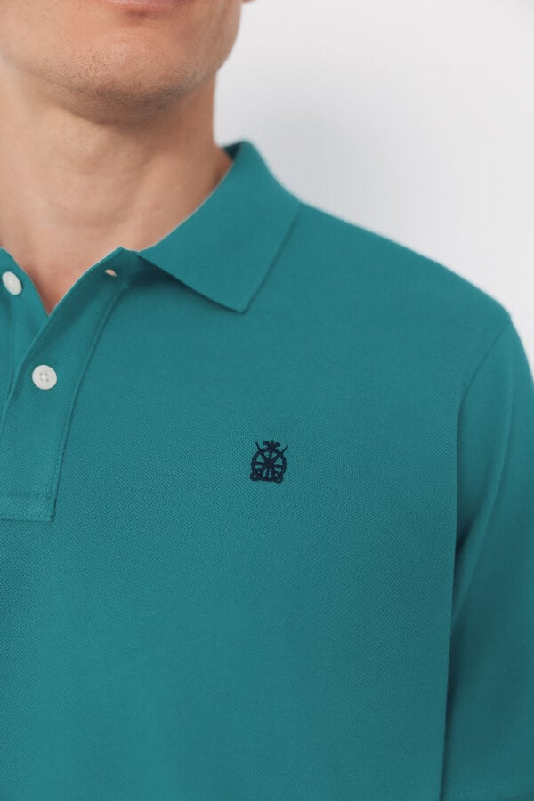 Cortefiel Basic piqué polo shirt Green