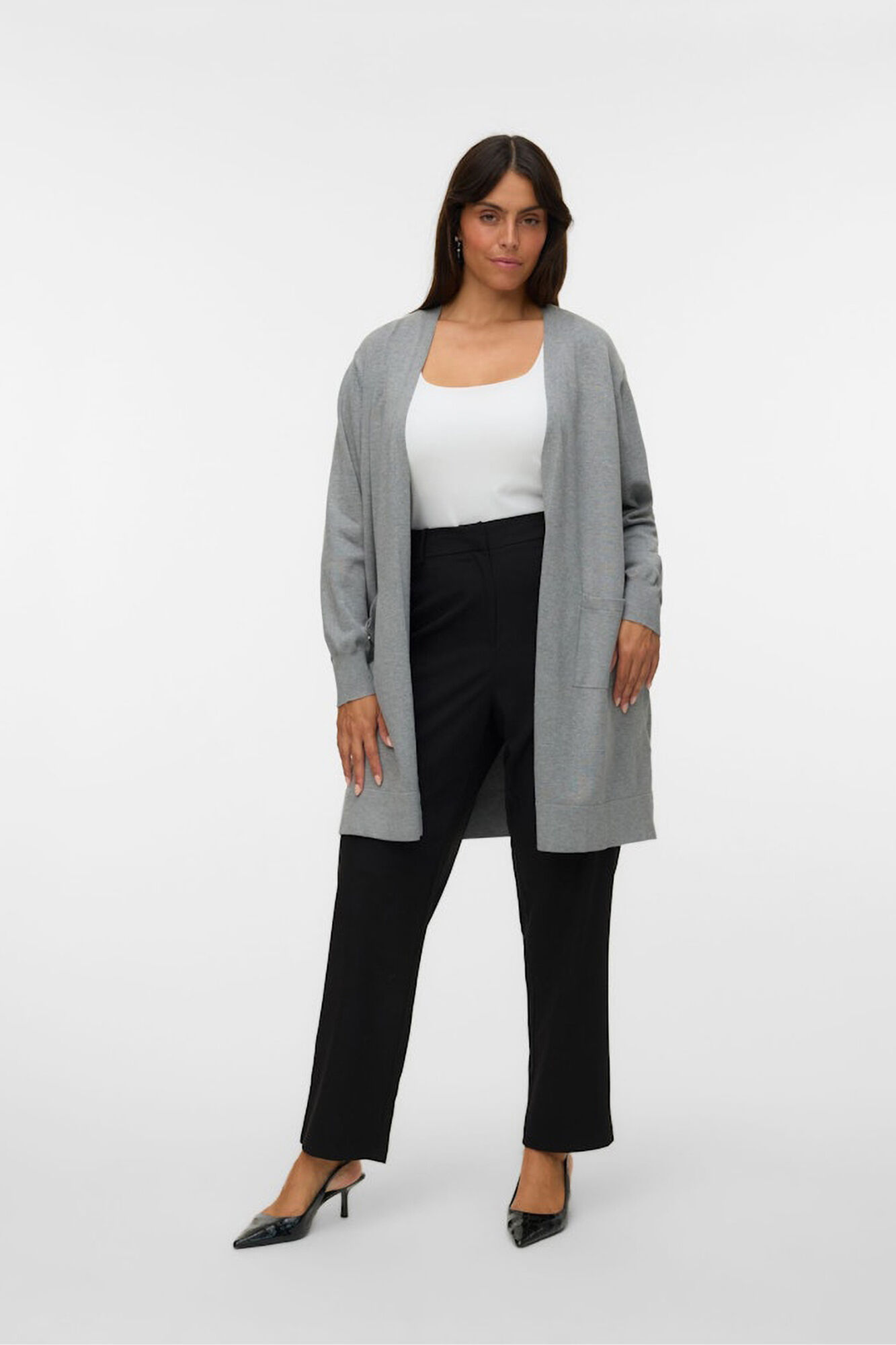 Vero Moda Curve Casaco de malha longo plus size 