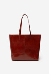 Cortefiel Animal texture shopper bag Maroon