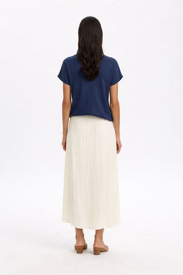 Selected Structured fabric long skirt White