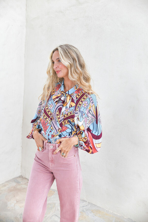 Jaase Blusa com la&ccedil;ada Multicolorido