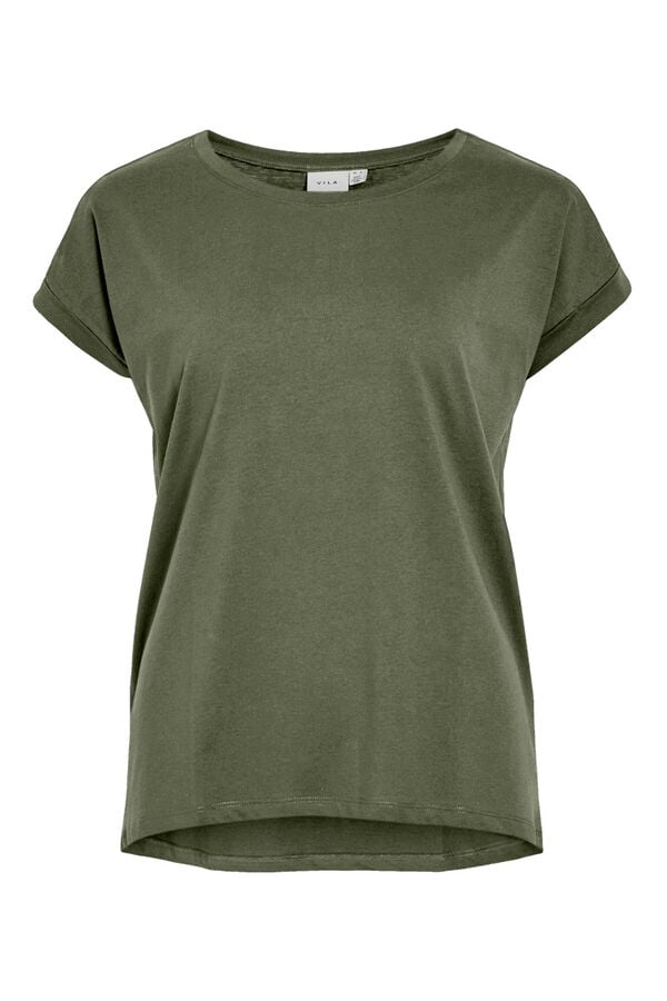 Vila T-shirt manga curta em algod&atilde;o org&acirc;nico Verde