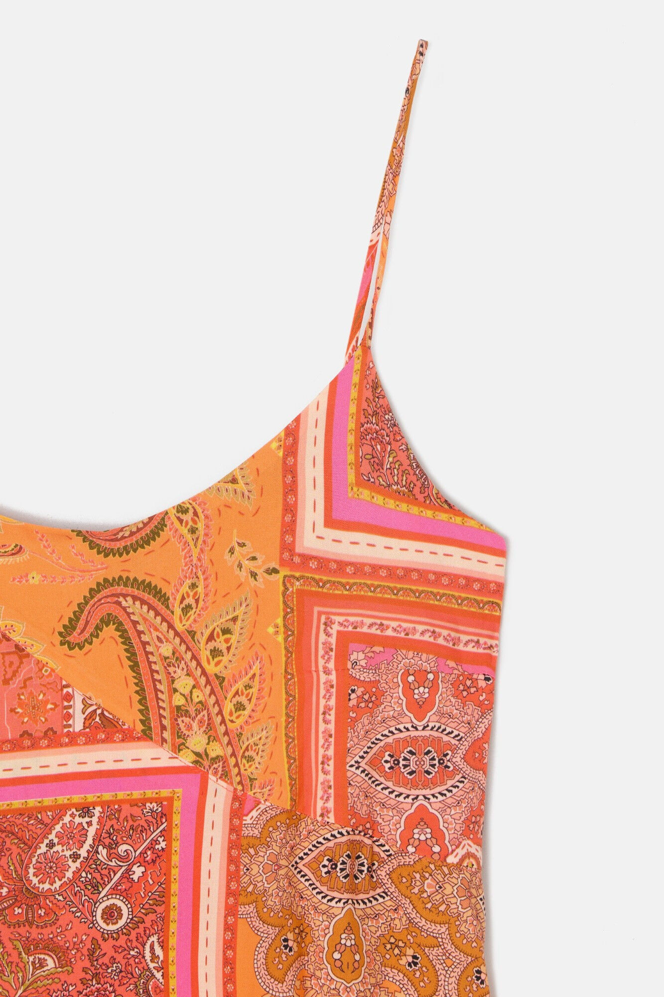 Silbon Vestido longo com estampado patchwork e babados