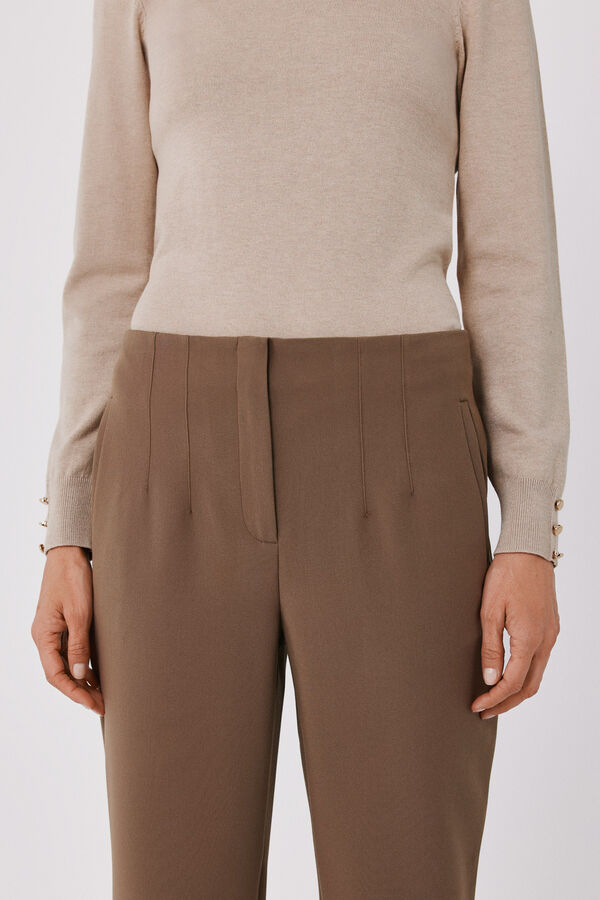 Cortefiel Slim fit tailored trousers Beige
