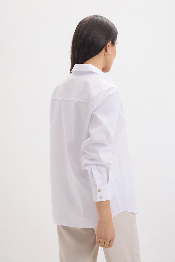 Cortefiel Basic poplin shirt White