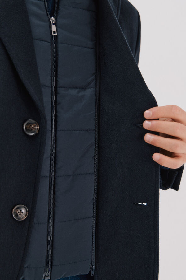 Cortefiel Sobretudo vistas removíveis Azul