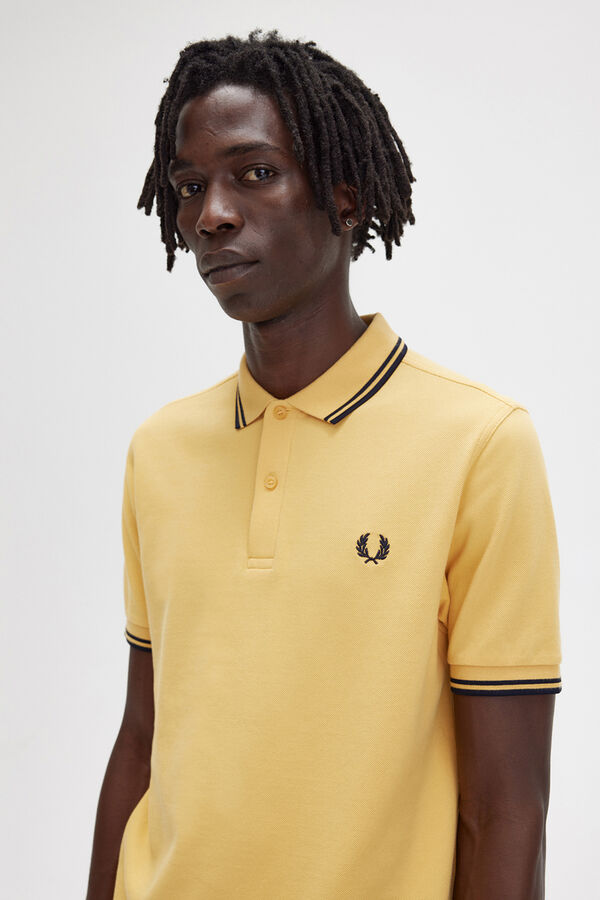 Cortefiel Twin tipped Fred Perry polo shirt Yellow