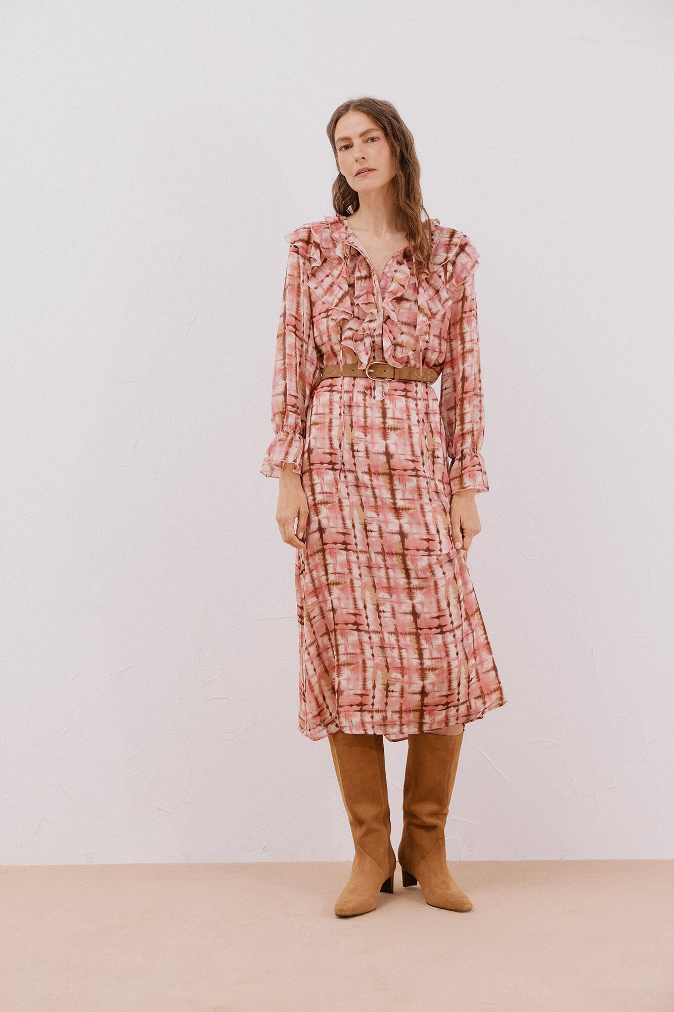 Cortefiel Fluid ruffle dress