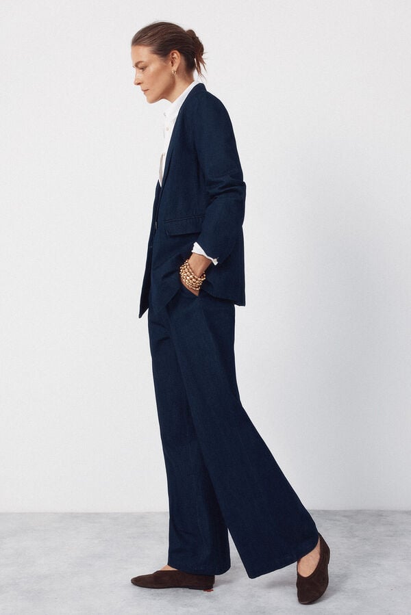 Cortefiel Tailored denim blazer Blue