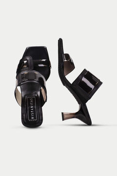 Cortefiel Nicola sandal with translucent heel  Black