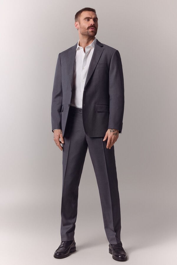 OOTO Cal&ccedil;a de fato de sarja Cinzento