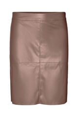Cortefiel Short faux leather skirt Brown