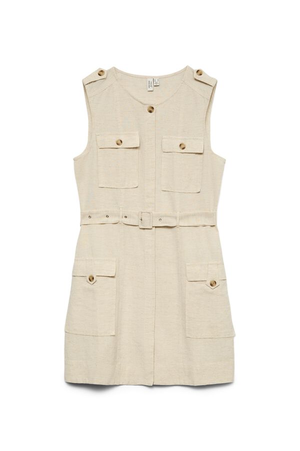 Vero Moda Vestido curto estilo safari Tostado
