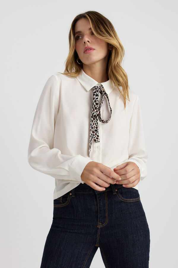 Vero Moda Blusa fluida com la&ccedil;ada Tostado