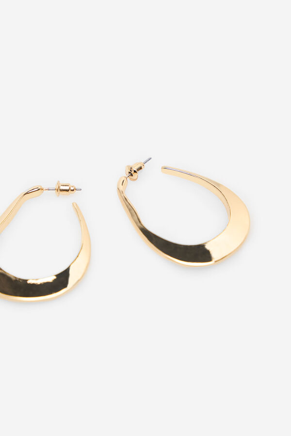 Cortefiel Deformed hoop earrings Gold