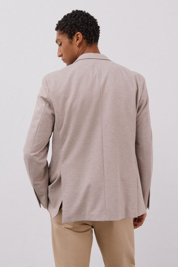Cortefiel Jersey-knit blazer  Beige