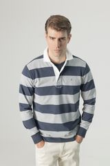PuroEGO Striped rugby polo shirt Blue