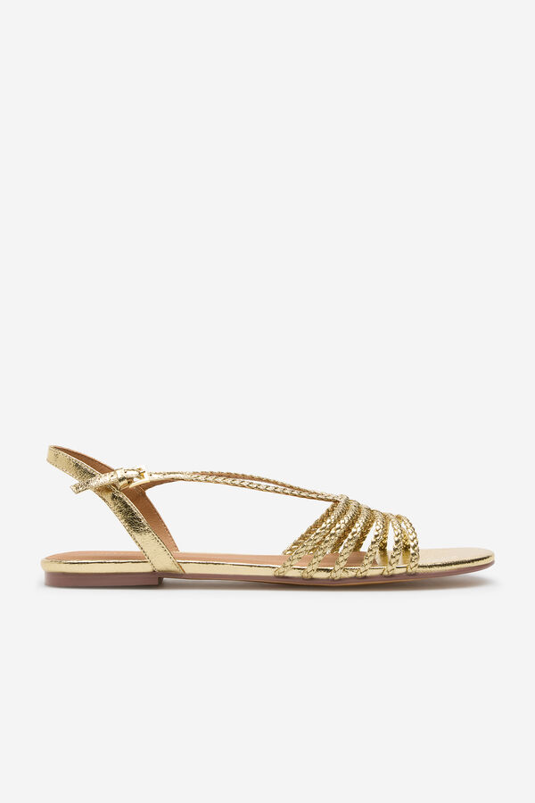 Cortefiel Braided straps sandal Yellow