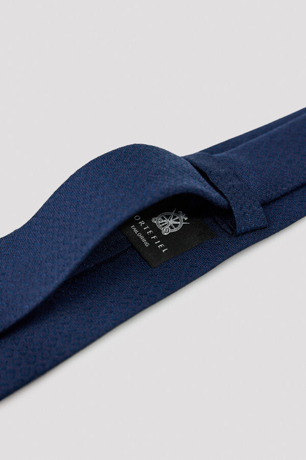 Cortefiel NATURAL silk tie Navy