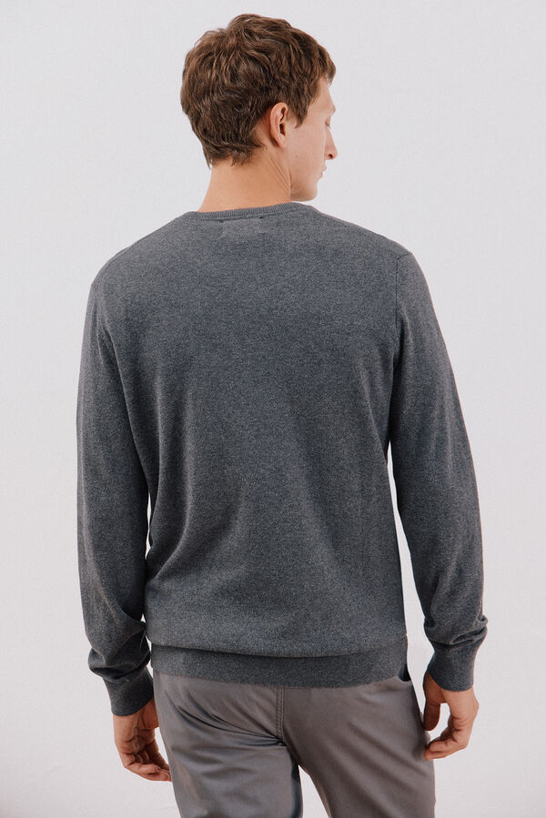 Cortefiel Cotton/cashmere V-neck jumper Grey