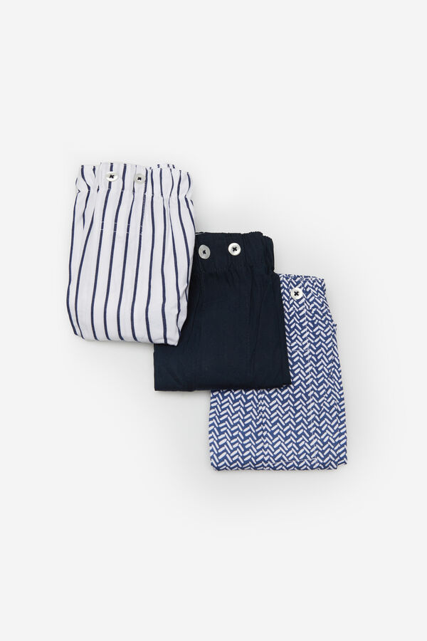 Cortefiel 3-pack woven boxers Navy